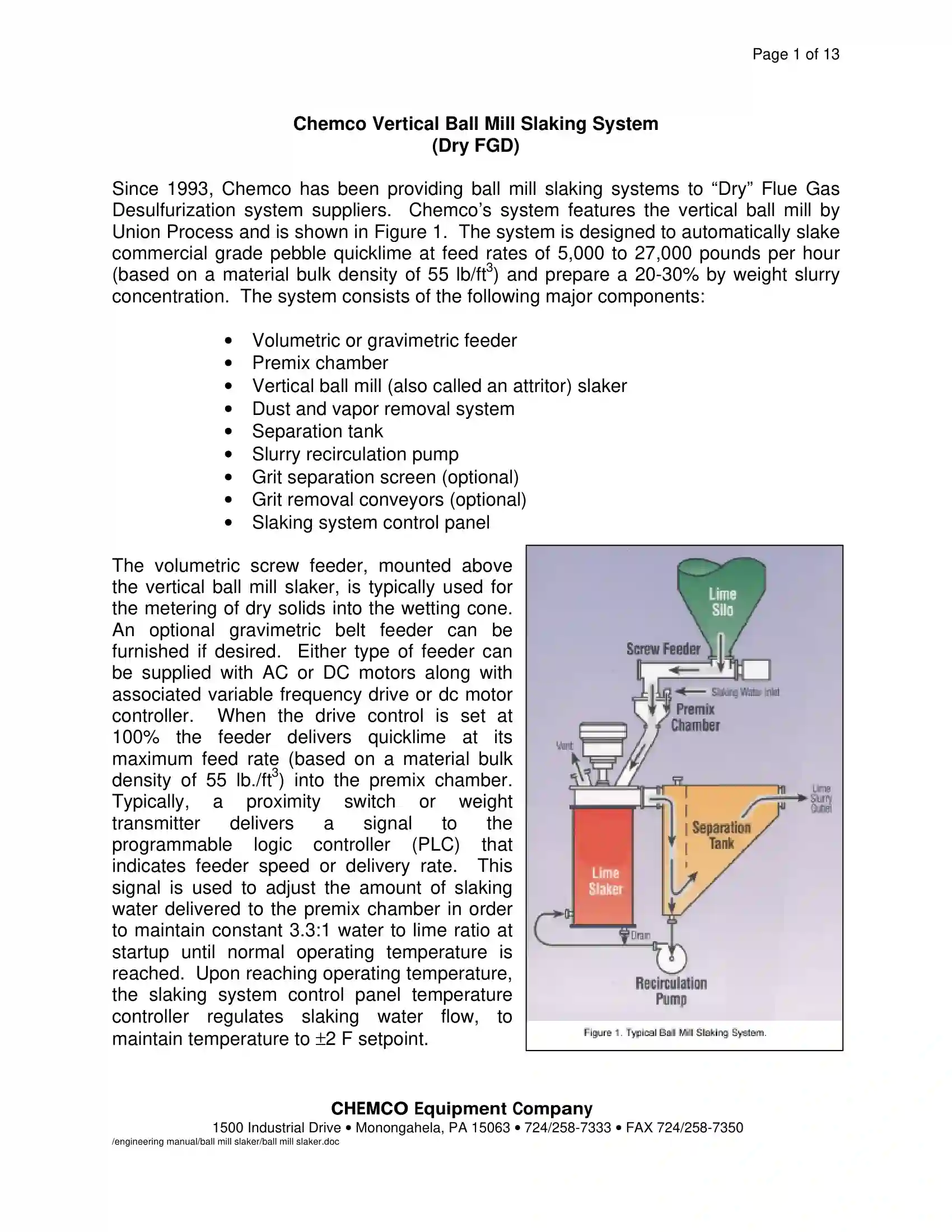 Excerpt from Chemco manual in English